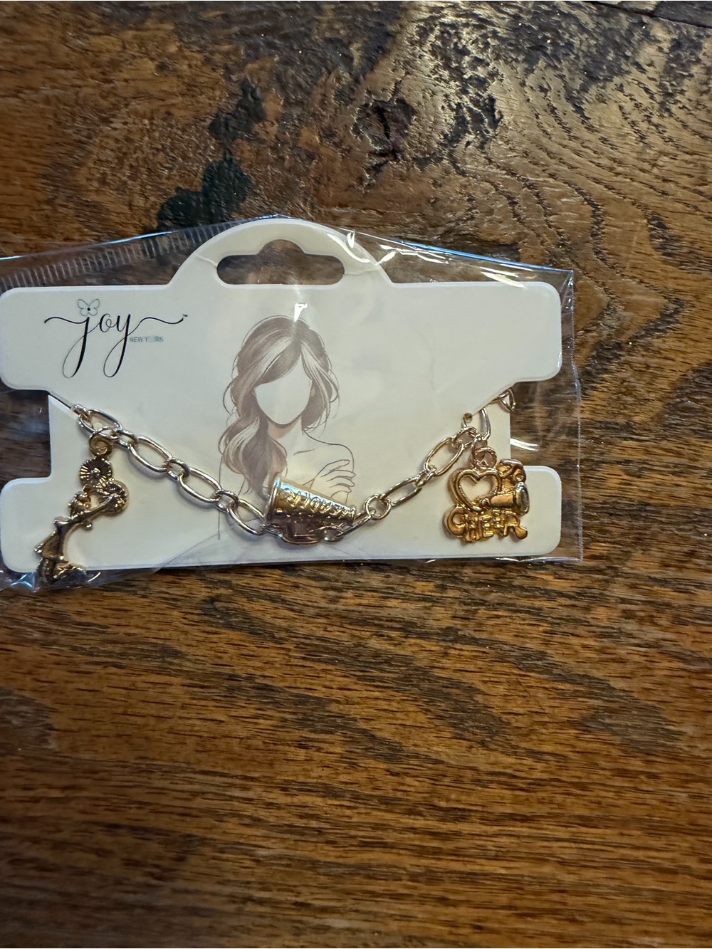 Joy Gold-Tone Kids Cheer Charm Bracelet